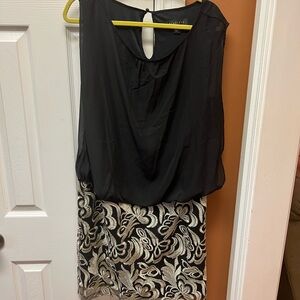 Scarlett Black and Cream Floral Mini Skirt